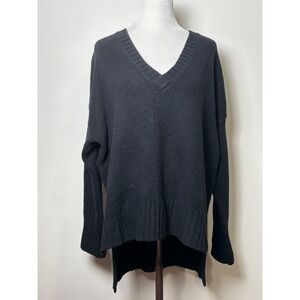 BCBGMAXAZRIA Wool Cashmere Blend Oversized Sweater L Quiet Luxury Boxy Minimal